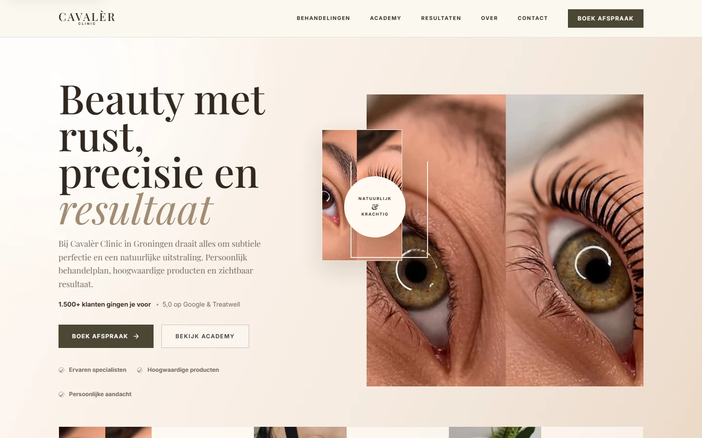 Cavaler Clinic website als praktijkvoorbeeld